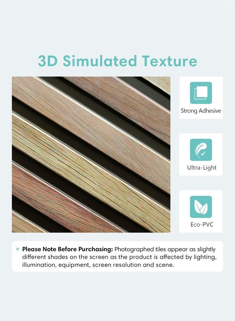 ورق جدران خشبي ثلاثي الأبعاد، بلاطات تقشير ولصق 30×30 سم، ألواح PVC خفيفة مقاومة للماء، سهلة الإزالة، لتزيين الجدران والمطابخ والحمامات والطراز الريفي - Image 4